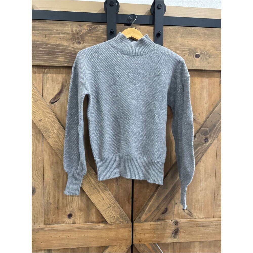 Magaschoni Gray Long Sleeve Mock Neck Wool Blend Knit Sweater New Women’s Small